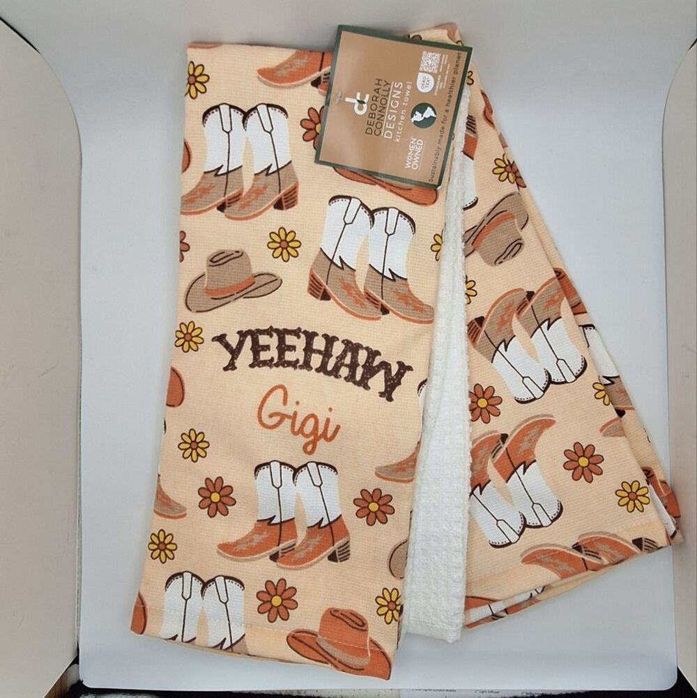 YEEHAW Gigi western Boot and Hat Kitchen Towels
